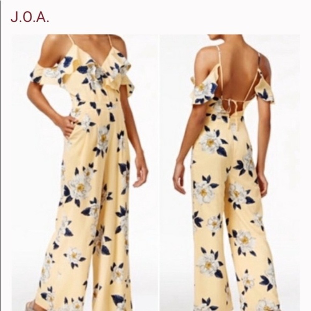 NWOT Xhilaration Yellow Floral Jumpsuit